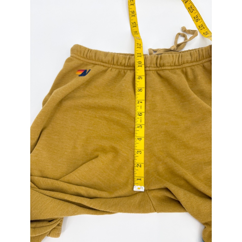 B52 Aviator Nation Rainbow Stitch Sweatpants Medium Chevron Stripe Yellow - Picture 6 of 13